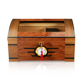 Wooden Cigar Box with Glass Lid